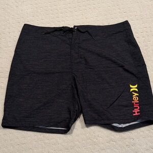 Hurley Charcoal Board Shorts with Colorful Logo